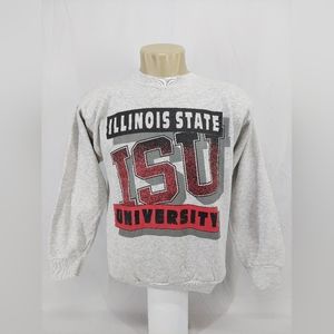 Vintage 90's Tultex Printed Sweatshirt Illinois State University,Color:Gray,Sz:L